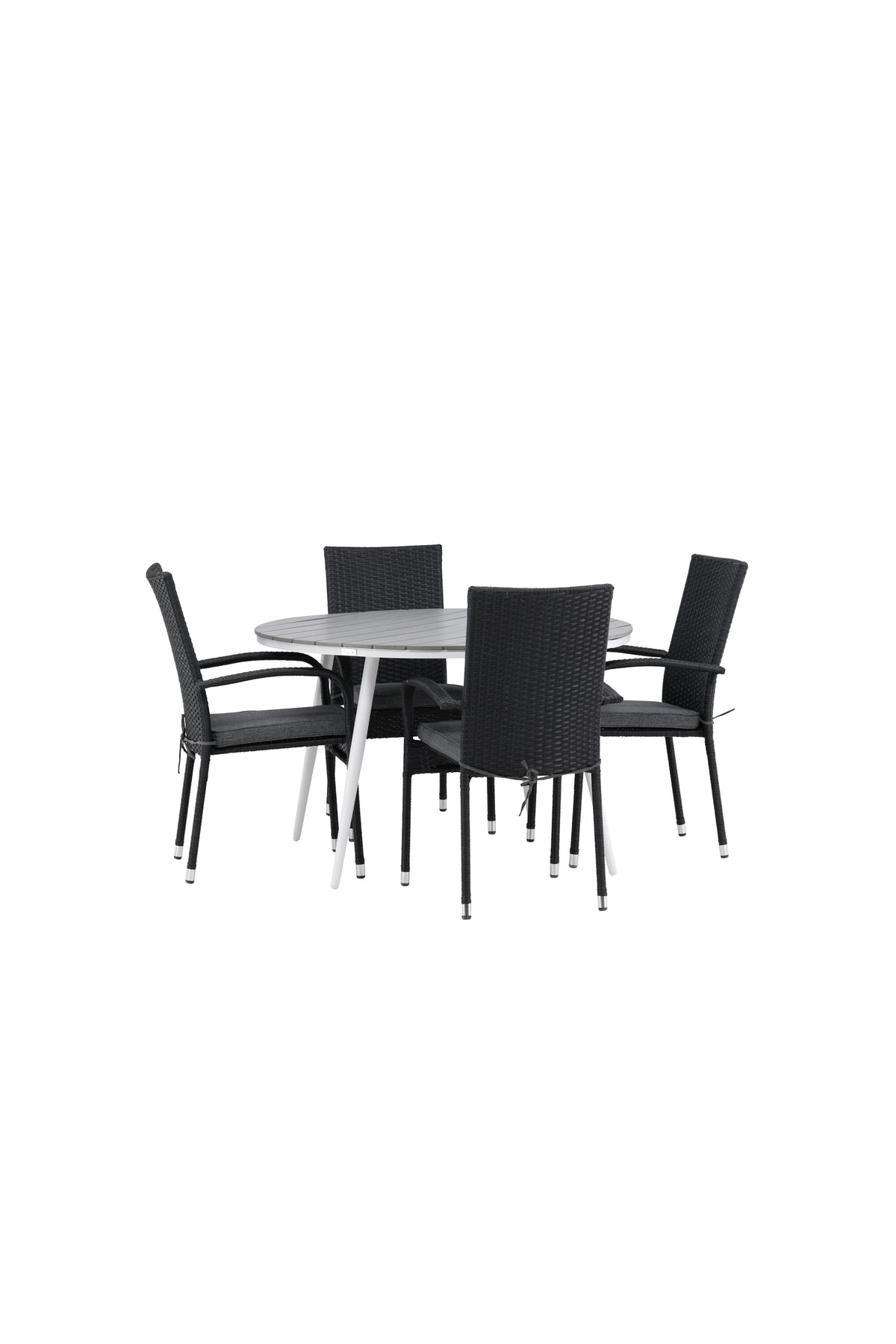 Break Matbord med Anna Stolarna – Bord: ⌀120 Stol: 64x95x55
