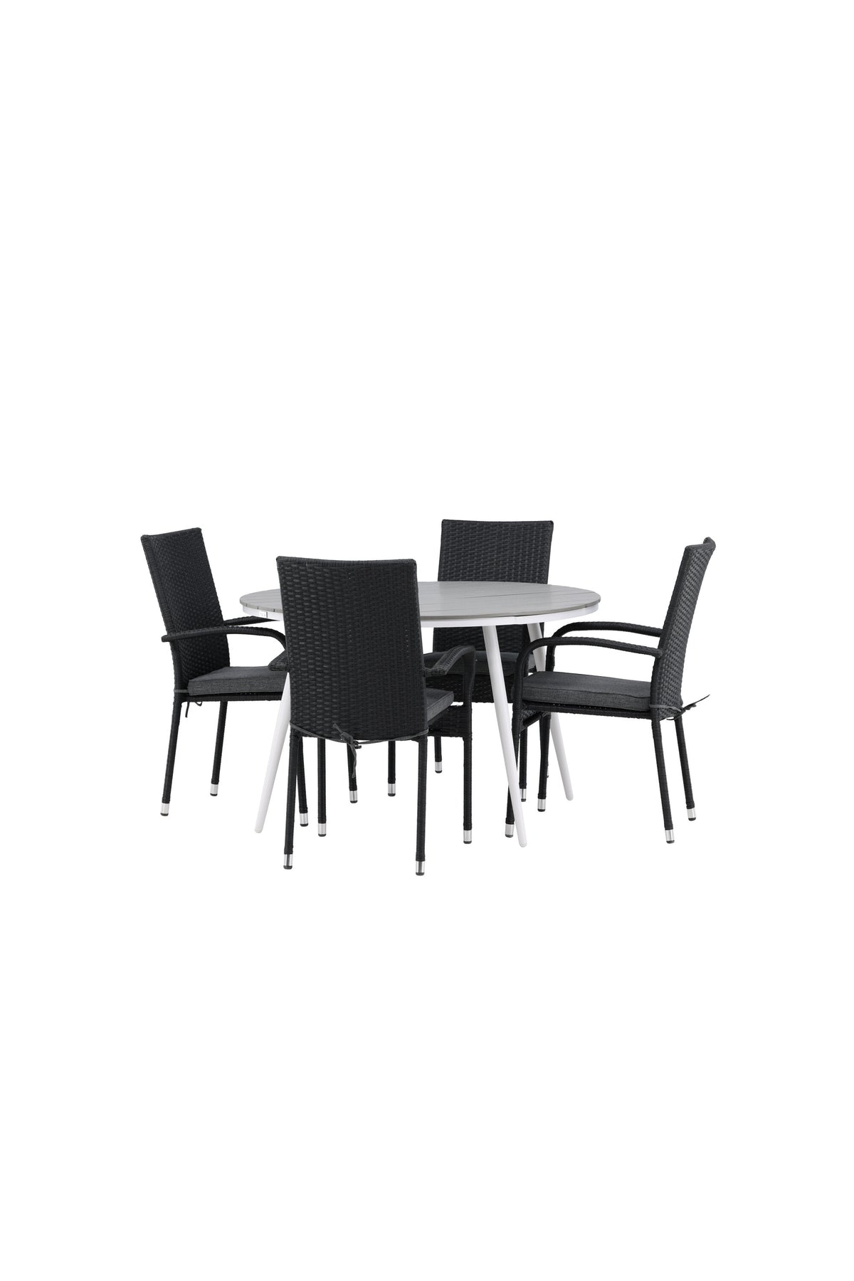 Break Matbord med Anna Stolarna – Bord: ⌀120 Stol: 64x95x55