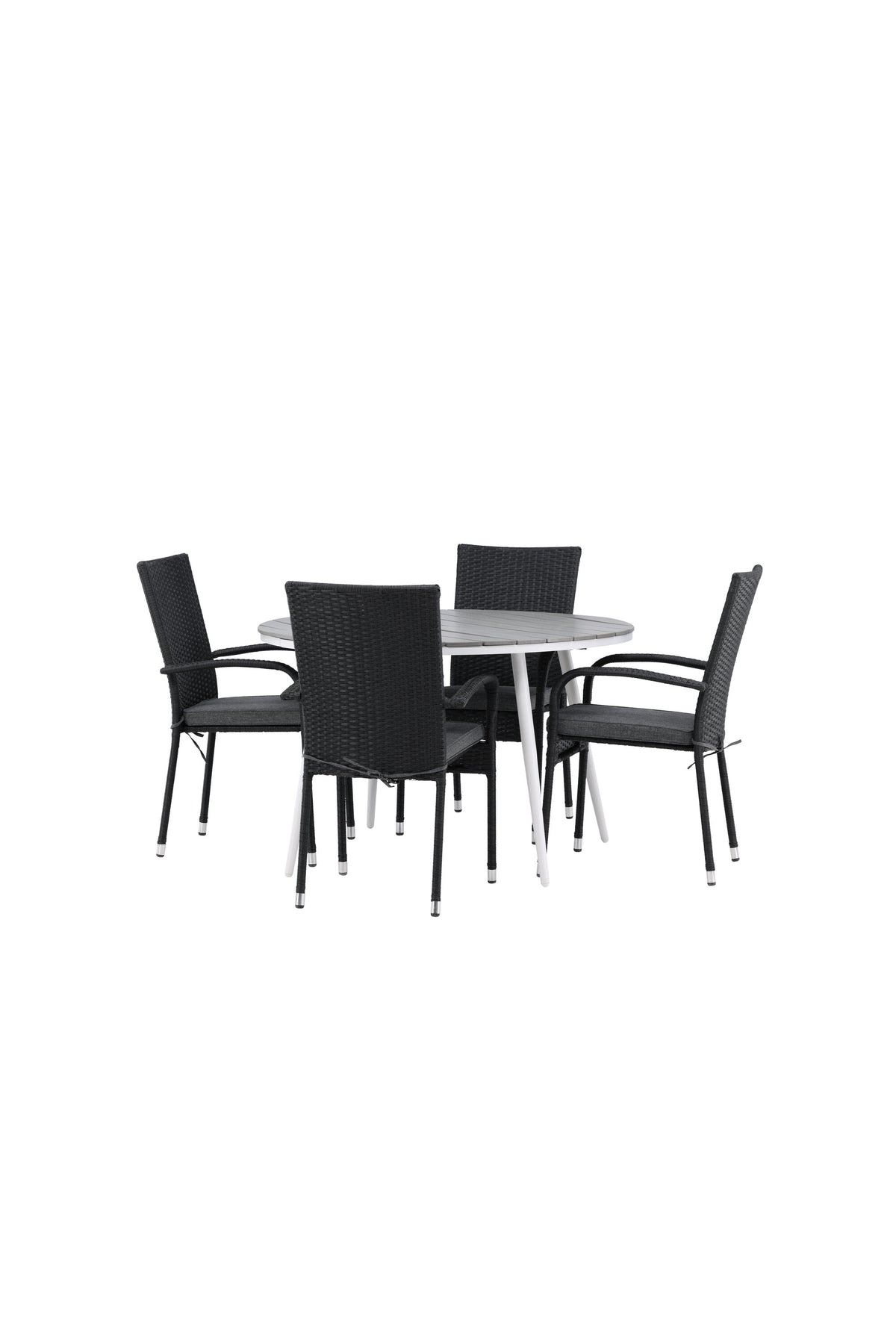 Break Matbord med Anna Stolarna – Bord: ⌀120 Stol: 64x95x55