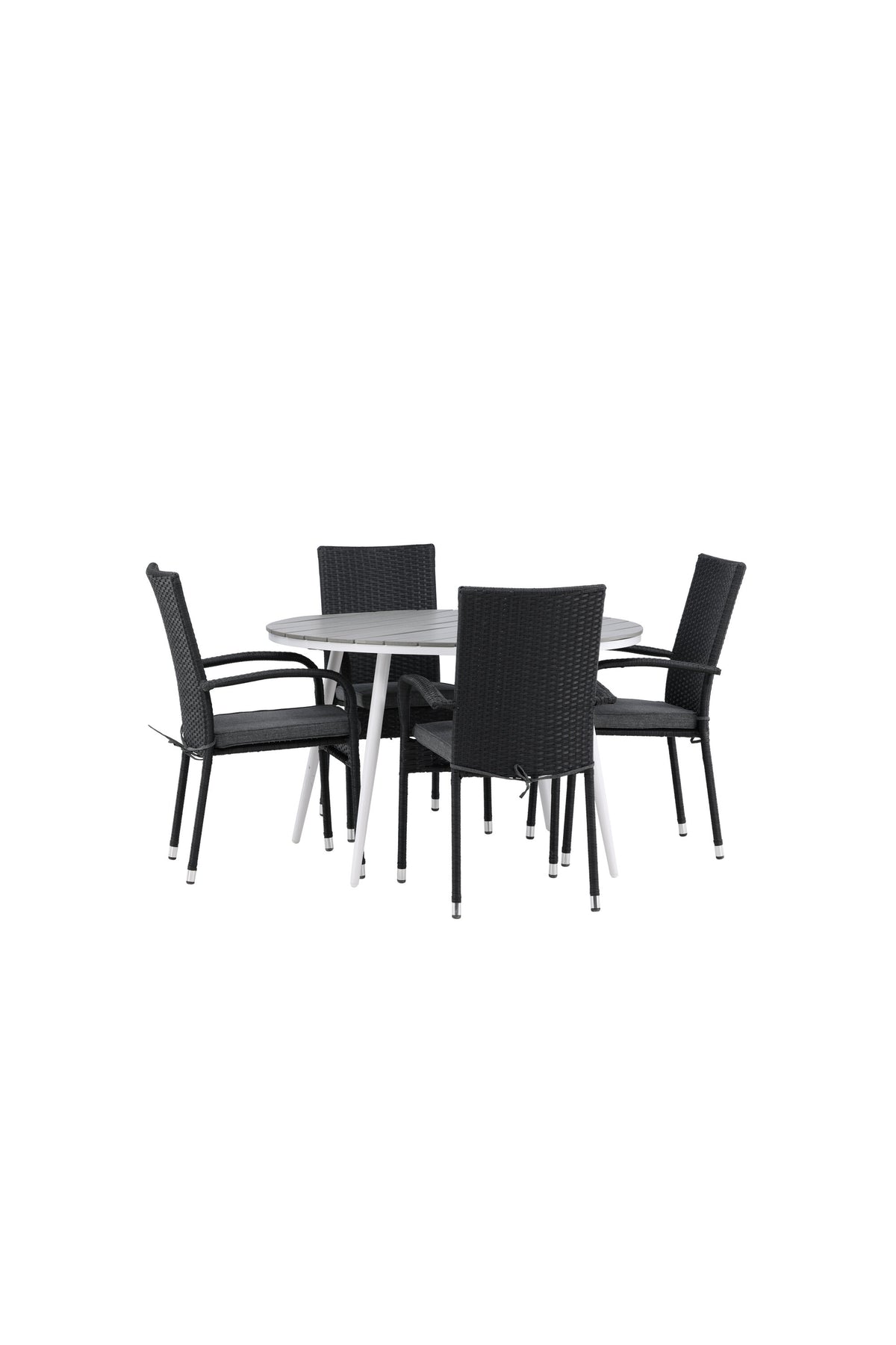 Break Matbord med Anna Stolarna – Bord: ⌀120 Stol: 64x95x55