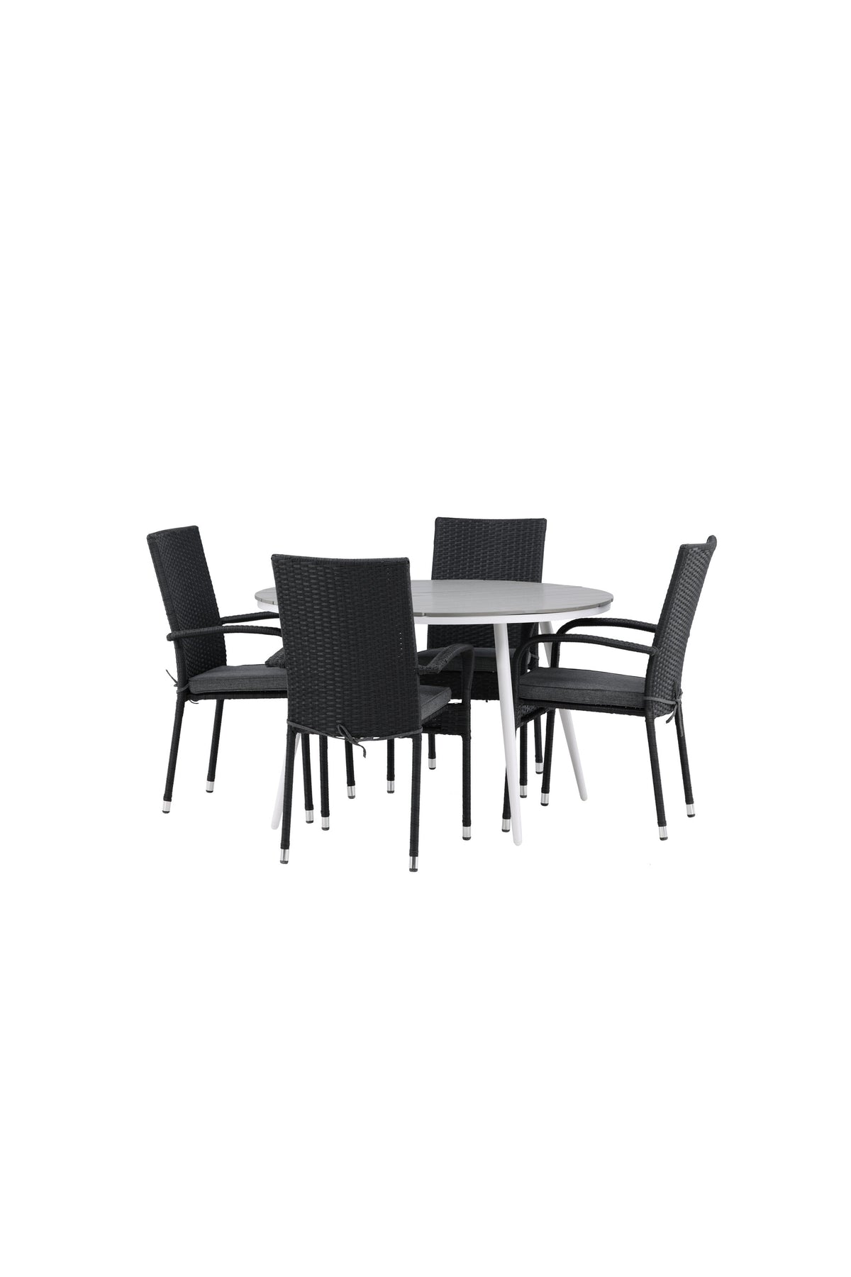 Break Matbord med Anna Stolarna – Bord: ⌀120 Stol: 64x95x55