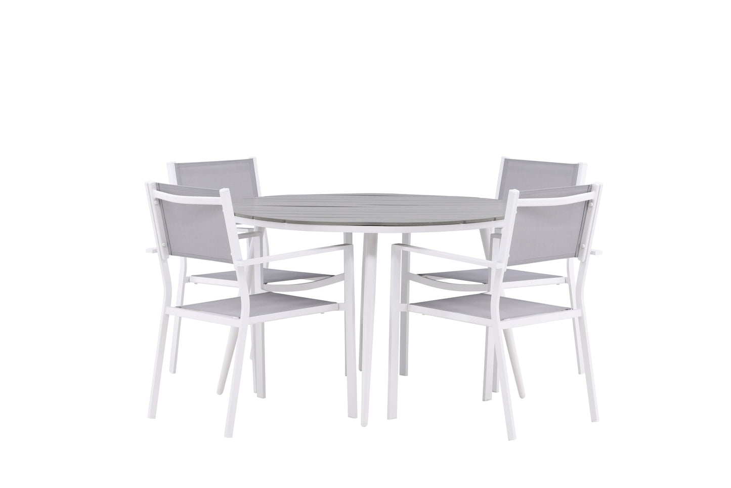 Break Matbord med Copacabana Stolarna – Bord: ⌀120 Stol: 60,5x88x56,5