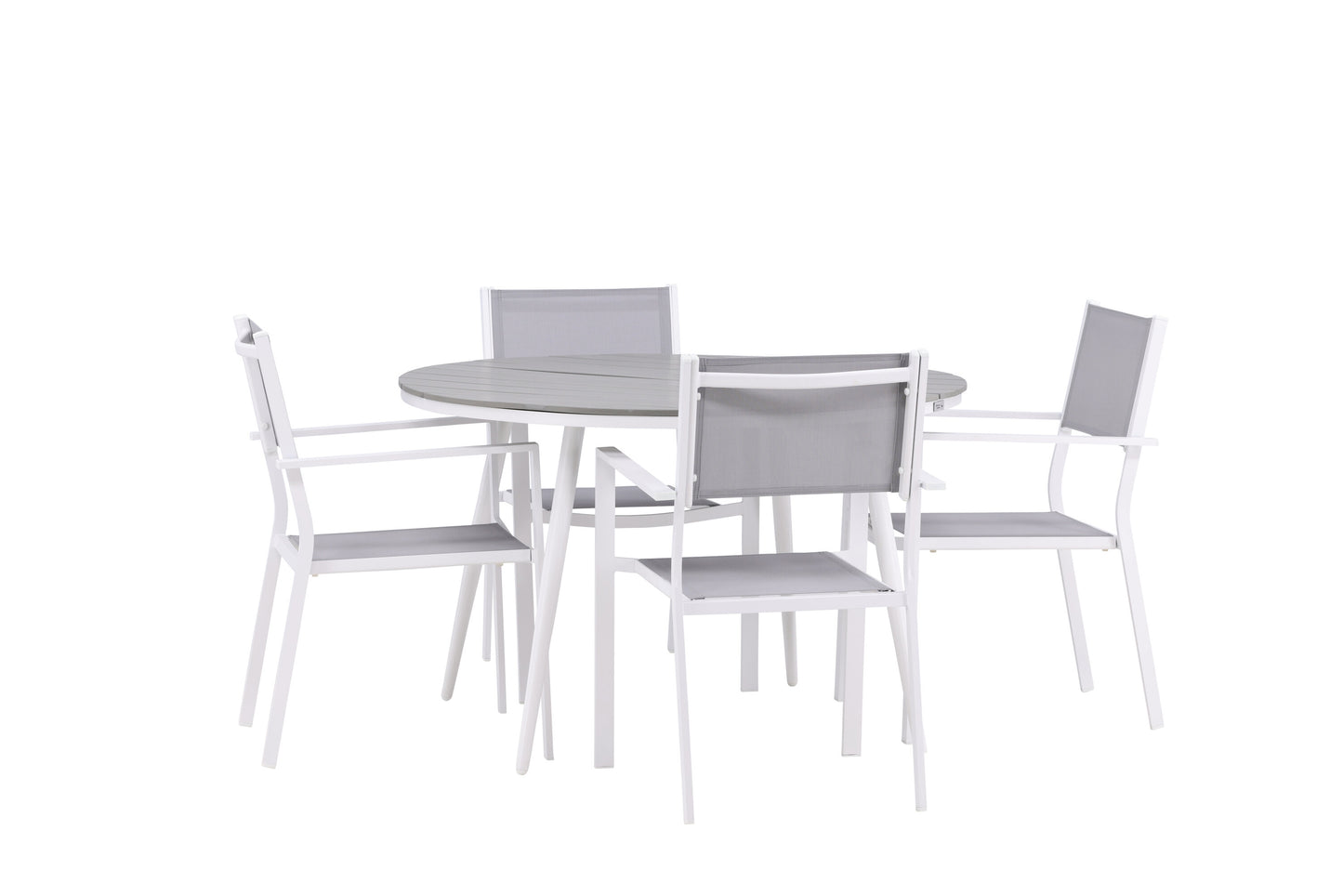 Break Matbord med Copacabana Stolarna – Bord: ⌀120 Stol: 60,5x88x56,5