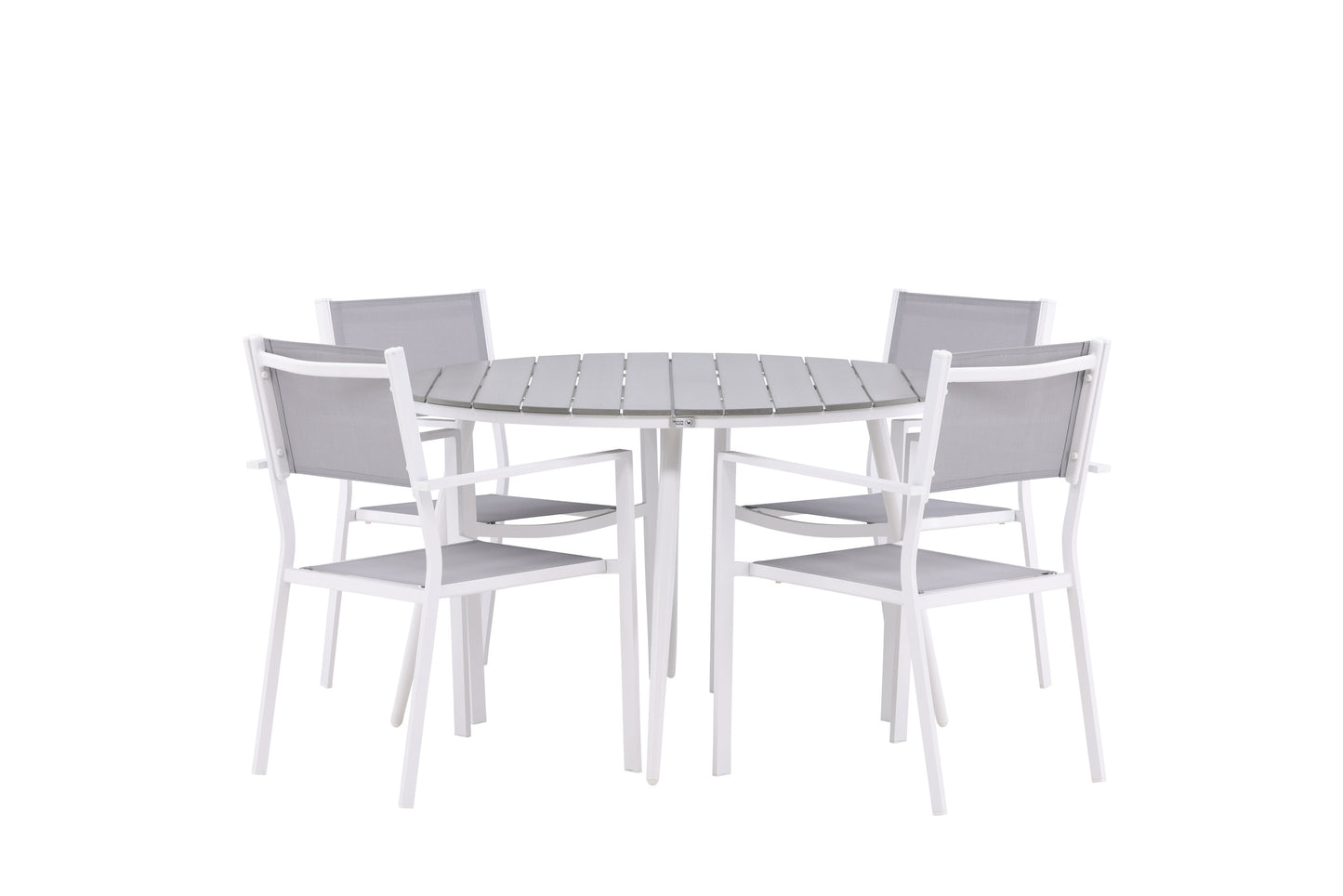 Break Matbord med Copacabana Stolarna – Bord: ⌀120 Stol: 60,5x88x56,5
