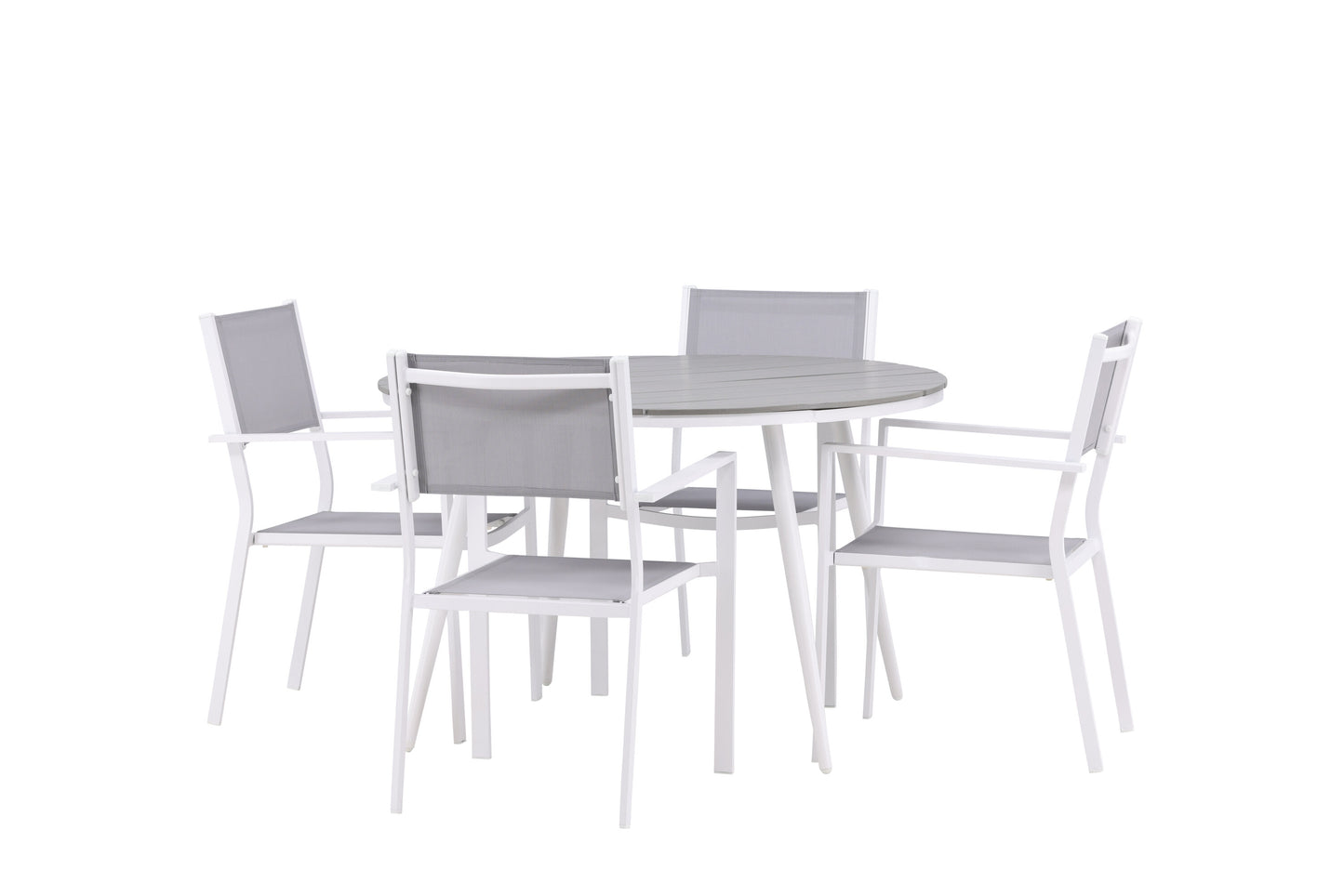 Break Matbord med Copacabana Stolarna – Bord: ⌀120 Stol: 60,5x88x56,5