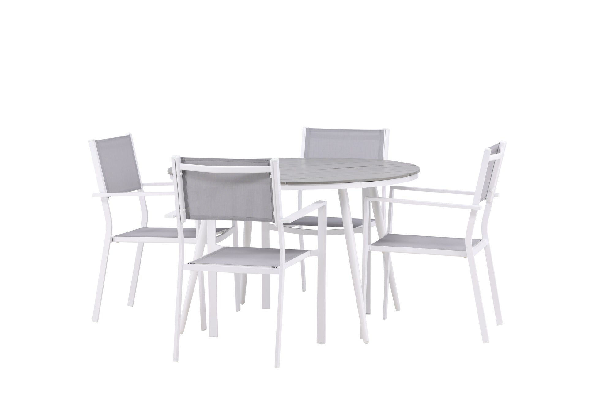 Break Matbord med Copacabana Stolarna – Bord: ⌀120 Stol: 60,5x88x56,5