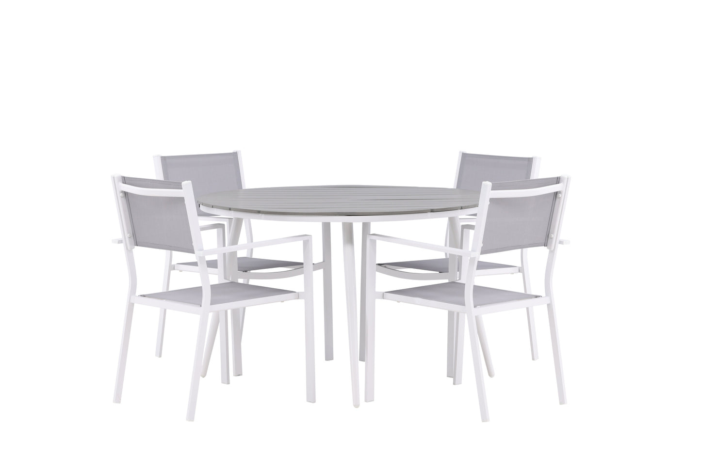 Break Matbord med Copacabana Stolarna – Bord: ⌀120 Stol: 60,5x88x56,5