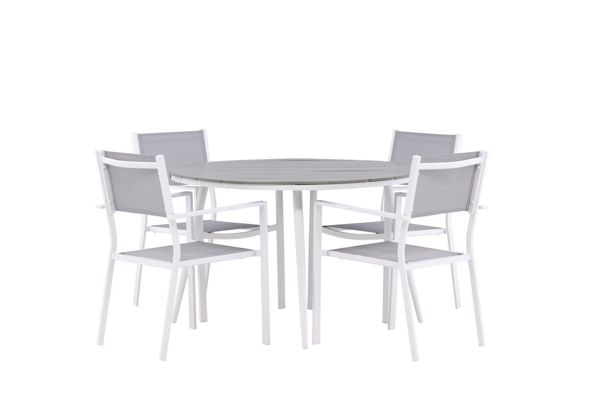 Break Matbord med Copacabana Stolarna – Bord: ⌀120 Stol: 60,5x88x56,5