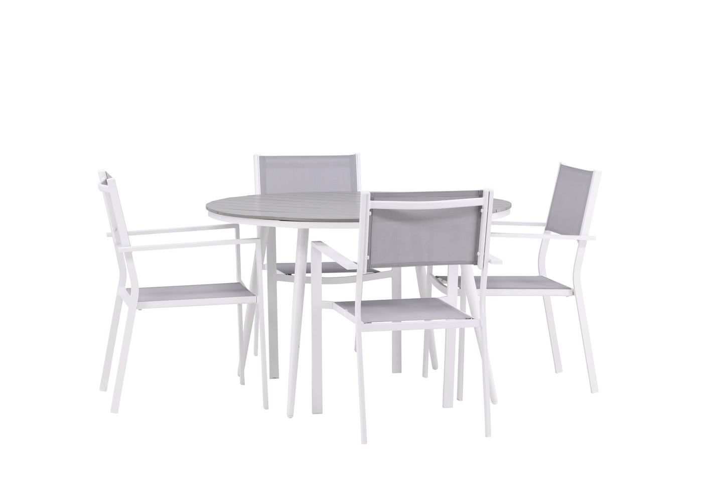 Break Matbord med Copacabana Stolarna – Bord: ⌀120 Stol: 60,5x88x56,5