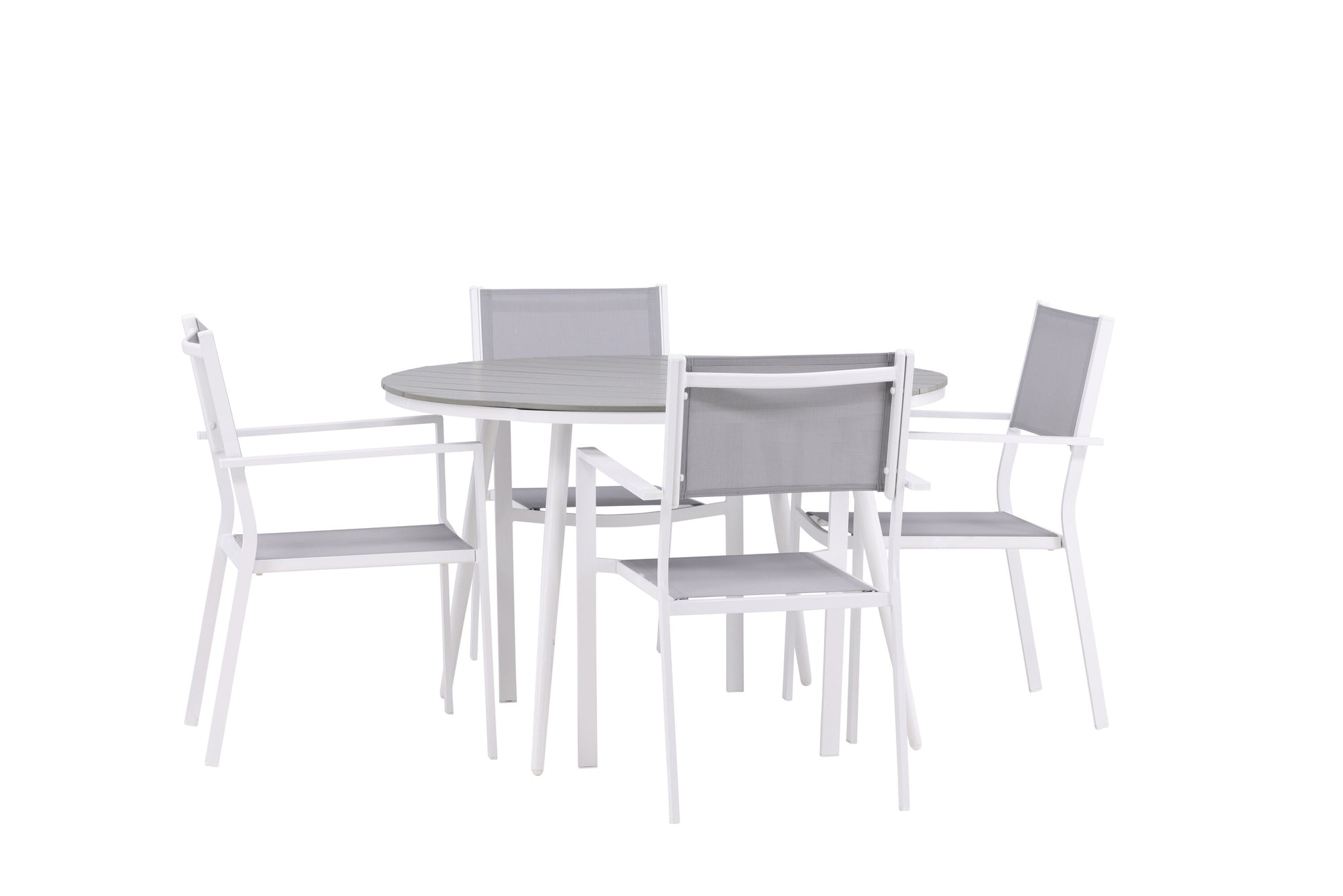 Break Matbord med Copacabana Stolarna – Bord: ⌀120 Stol: 60,5x88x56,5