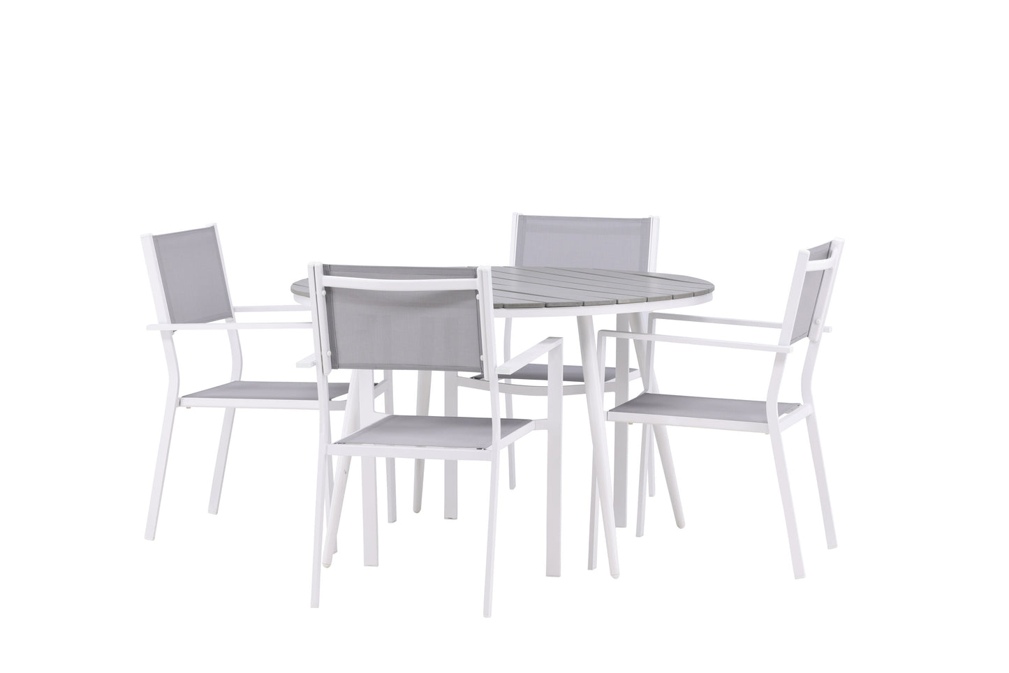Break Matbord med Copacabana Stolarna – Bord: ⌀120 Stol: 60,5x88x56,5