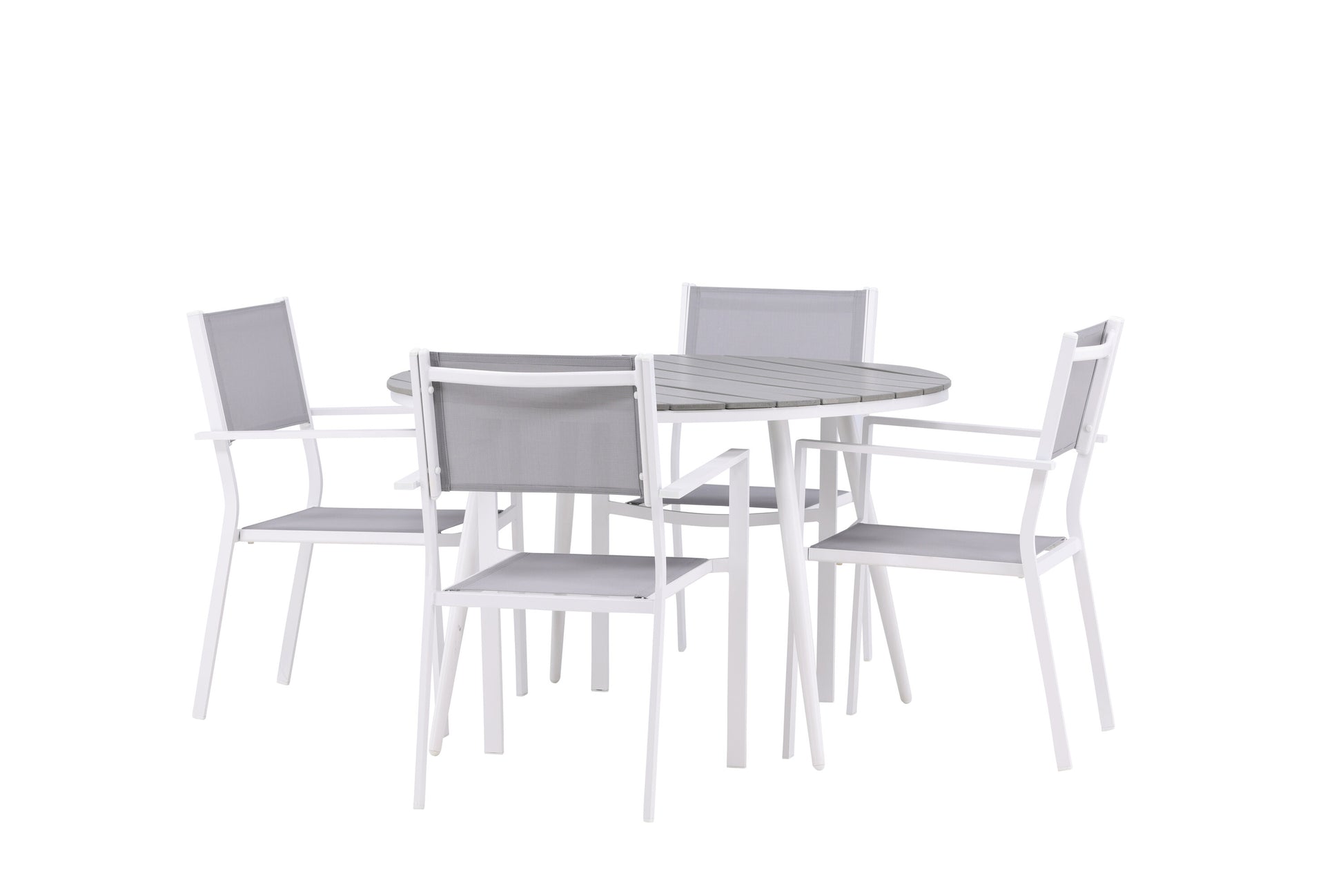 Break Matbord med Copacabana Stolarna – Bord: ⌀120 Stol: 60,5x88x56,5