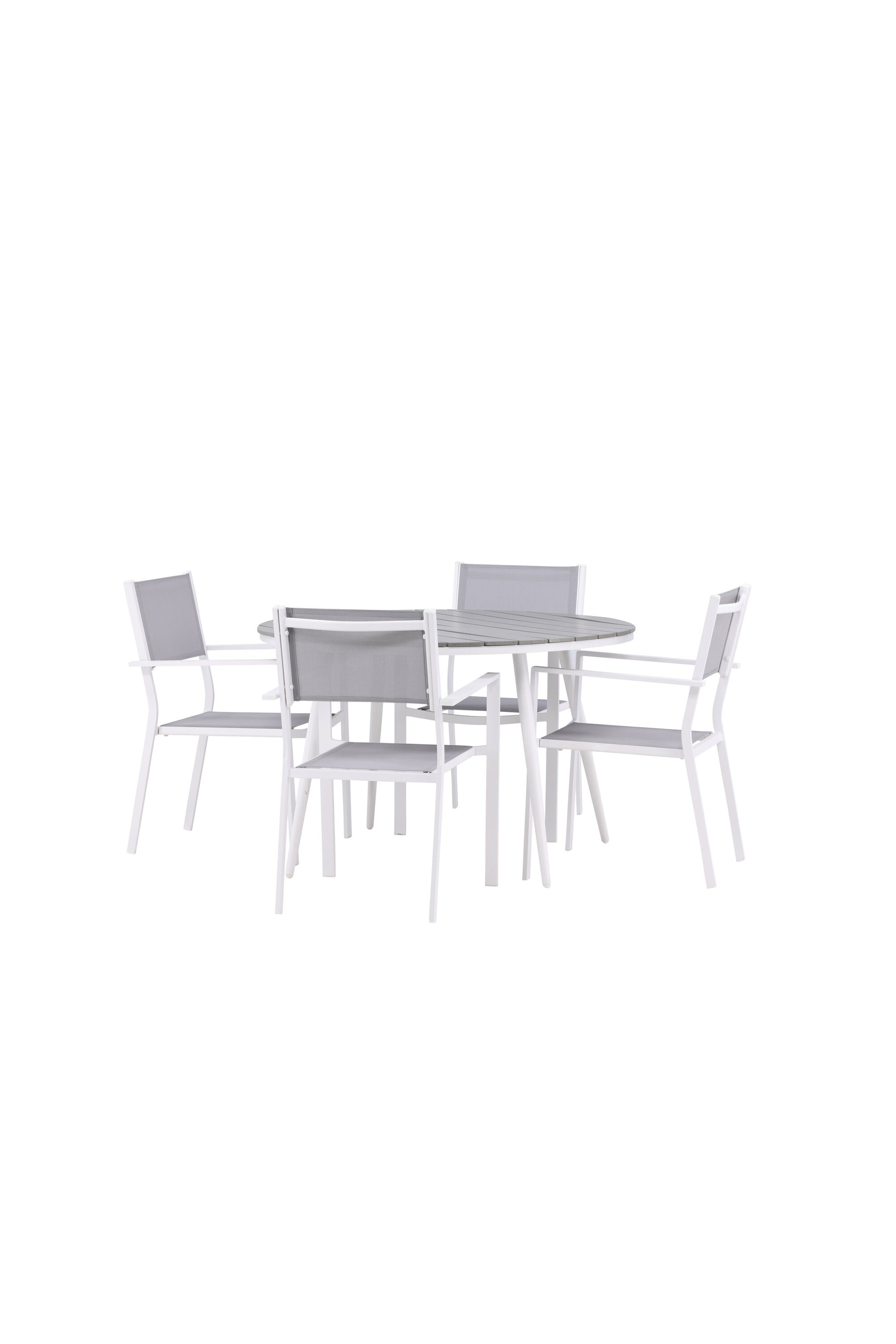 Break Matbord med Copacabana Stolarna – Bord: ⌀120 Stol: 60,5x88x56,5