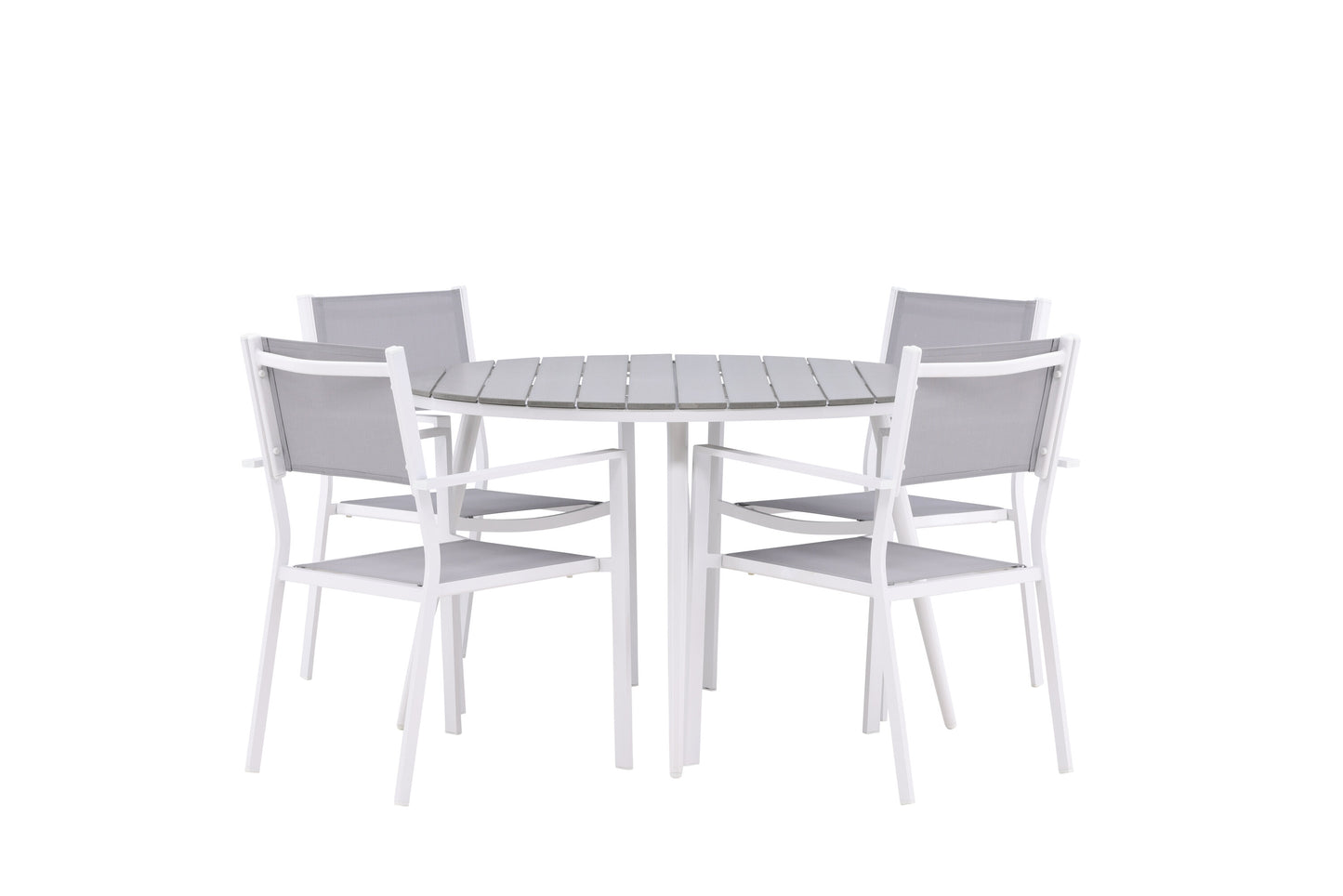 Break Matbord med Copacabana Stolarna – Bord: ⌀120 Stol: 60,5x88x56,5