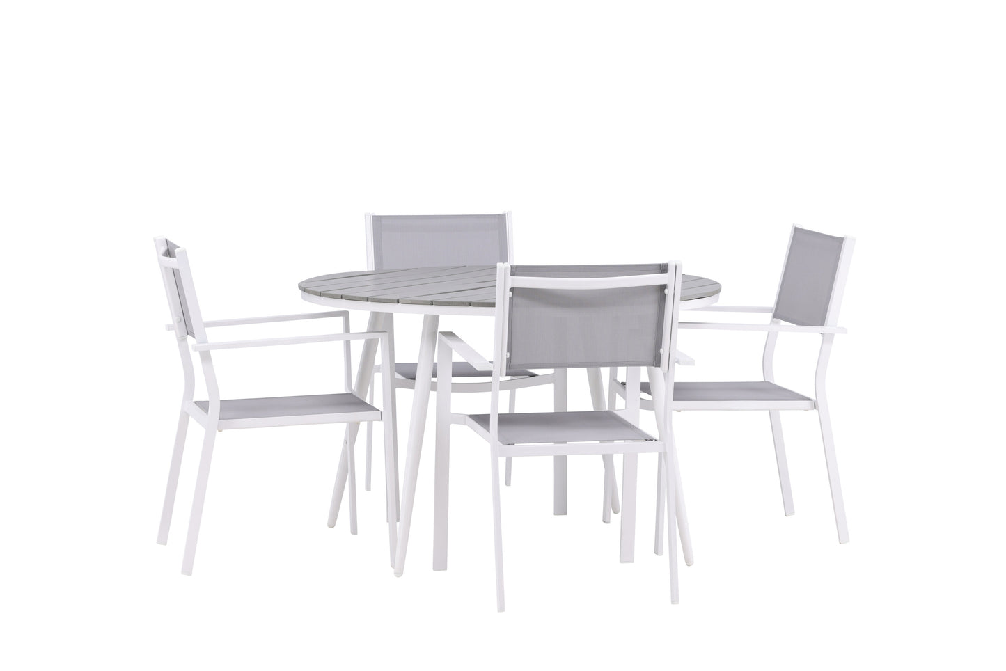 Break Matbord med Copacabana Stolarna – Bord: ⌀120 Stol: 60,5x88x56,5