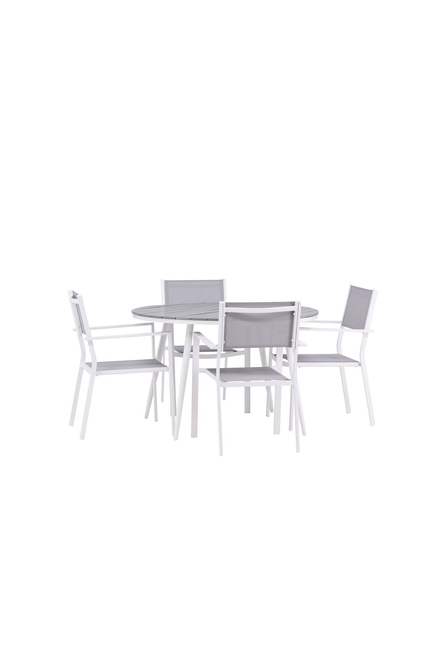 Break Matbord med Copacabana Stolarna – Bord: ⌀120 Stol: 60,5x88x56,5