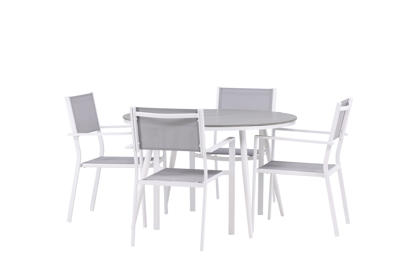 Break Matbord med Copacabana Stolarna – Bord: ⌀120 Stol: 60,5x88x56,5