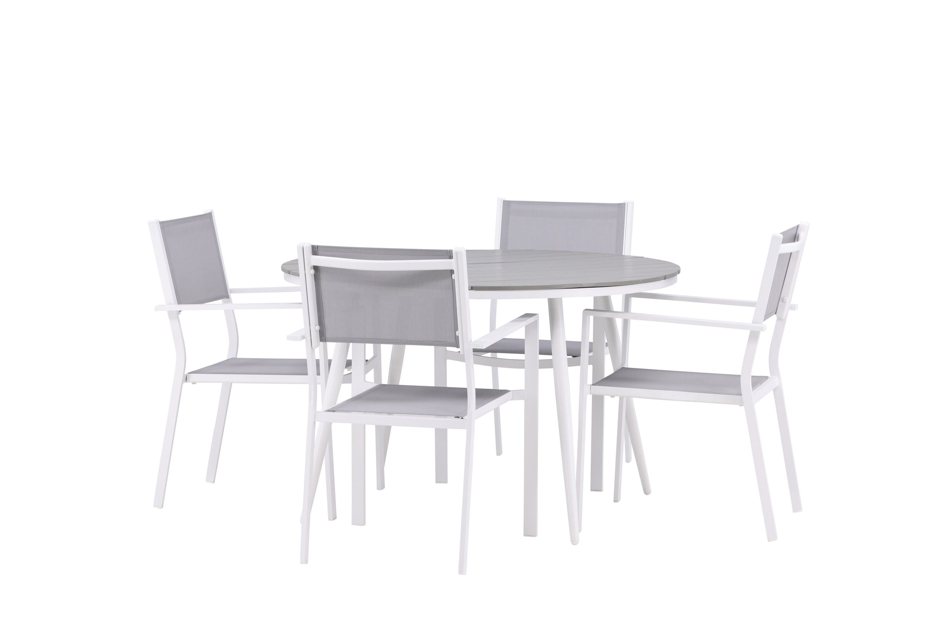 Break Matbord med Copacabana Stolarna – Bord: ⌀120 Stol: 60,5x88x56,5