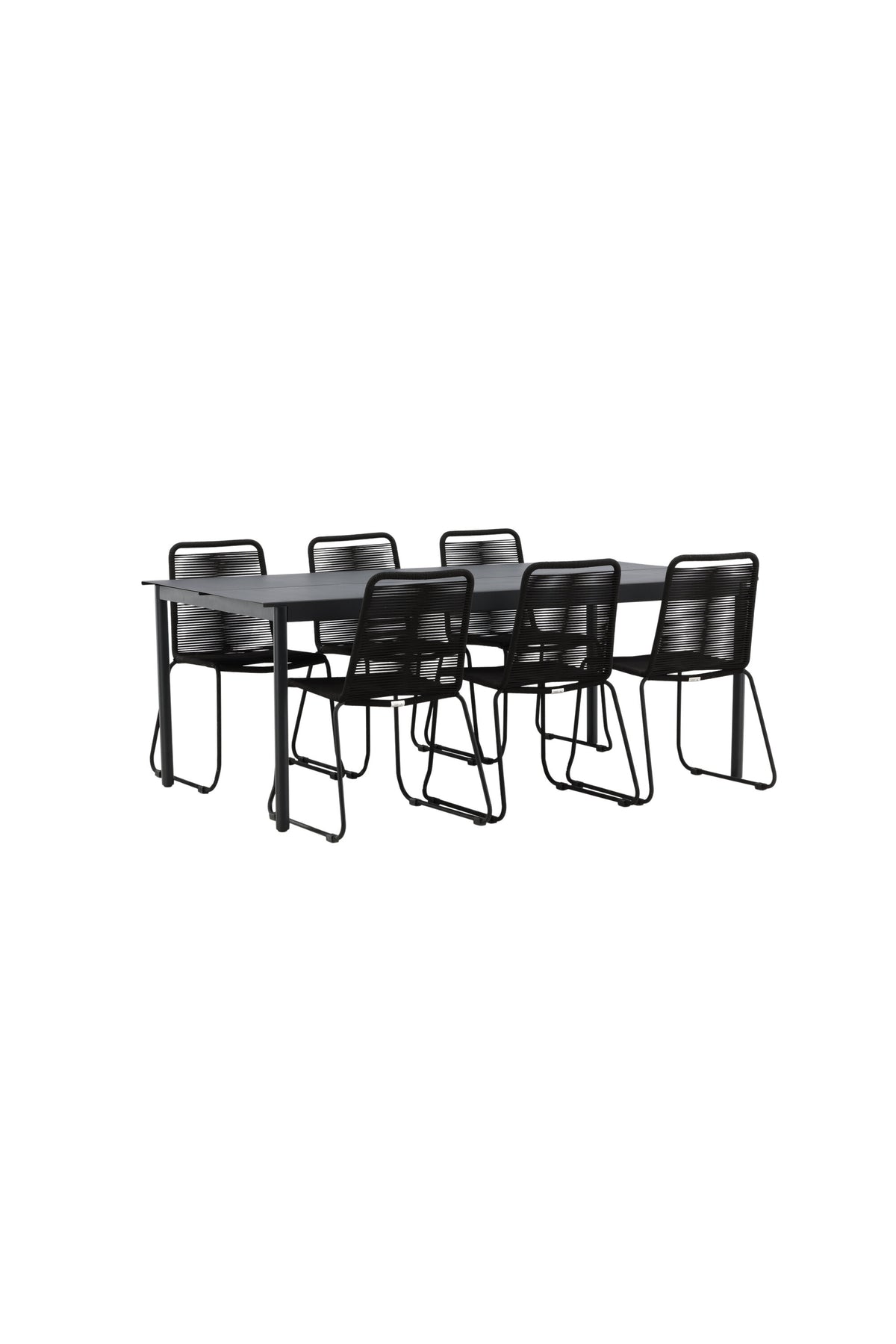 Modena Matbord med Lindos Stolarna – Aluminium