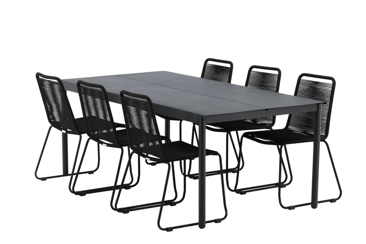 Modena Matbord med Lindos Stolarna – Aluminium