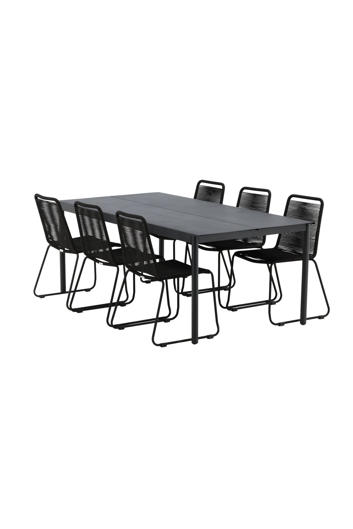 Modena Matbord med Lindos Stolarna – Aluminium