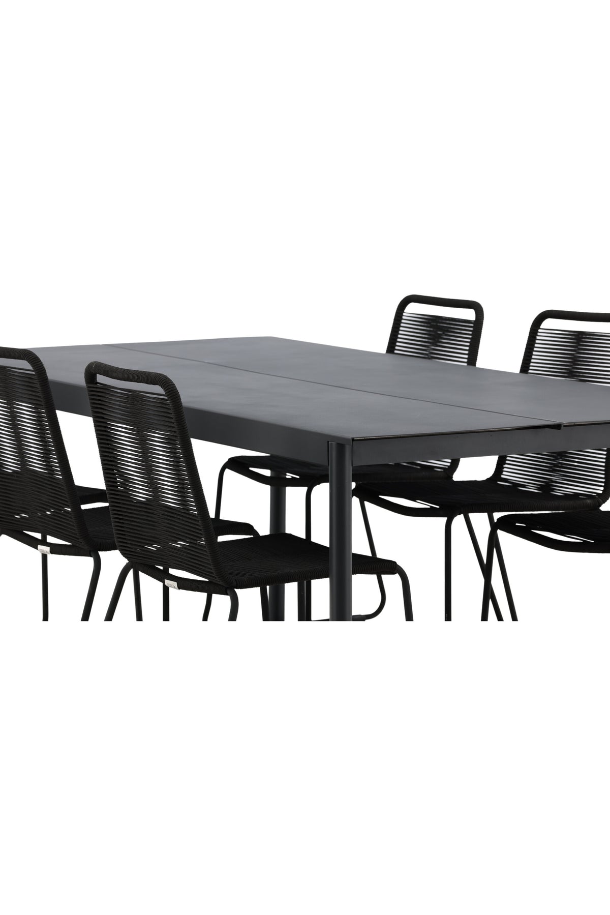 Modena Matbord med Lindos Stolarna – Aluminium
