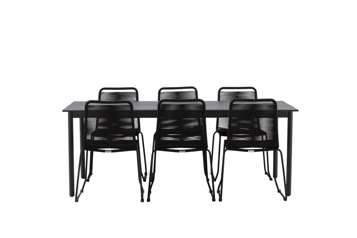 Modena Matbord med Lindos Stolarna – Aluminium