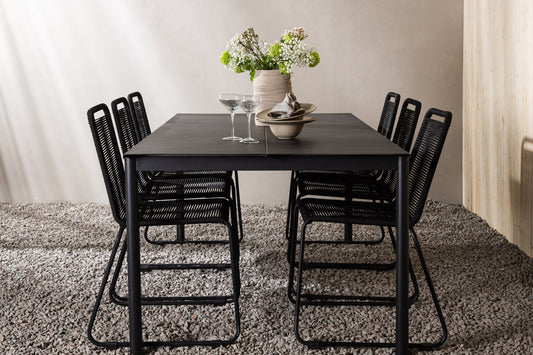 Modena Matbord med Lindos Stolarna – Aluminium