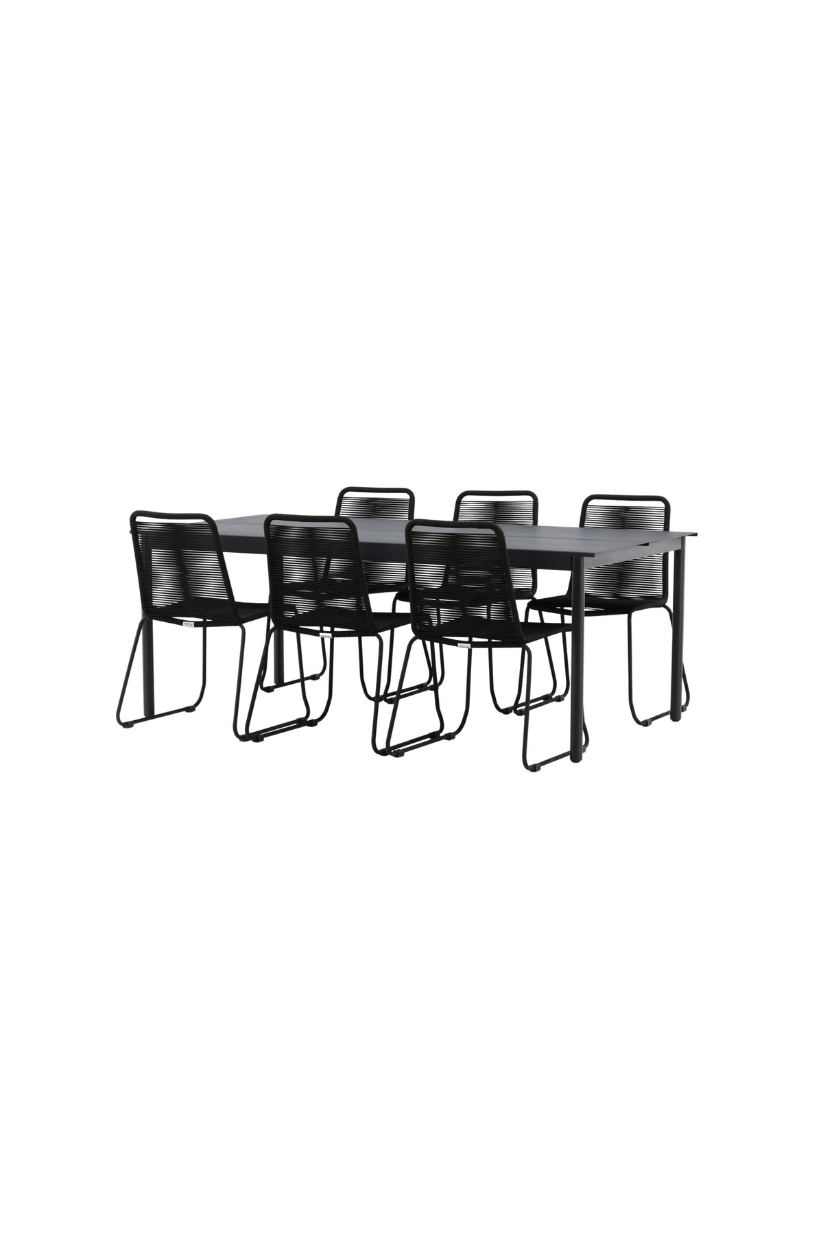 Modena Matbord med Lindos Stolarna – Aluminium