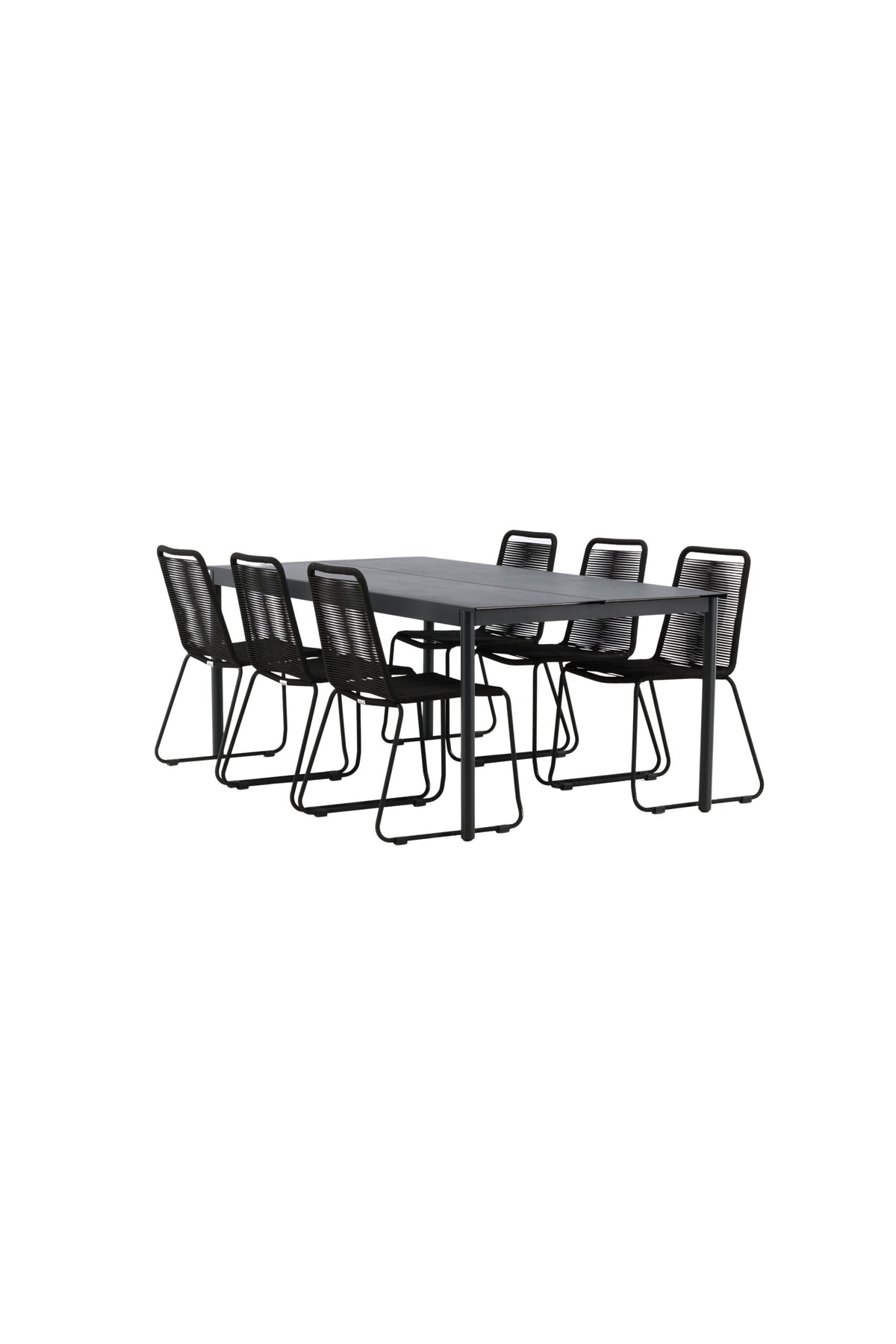 Modena Matbord med Lindos Stolarna – Aluminium