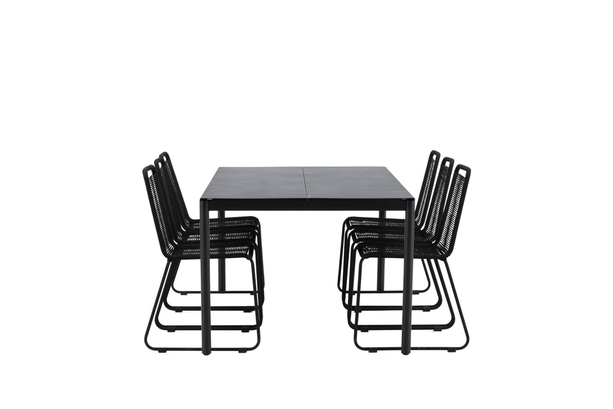 Modena Matbord med Lindos Stolarna – Aluminium