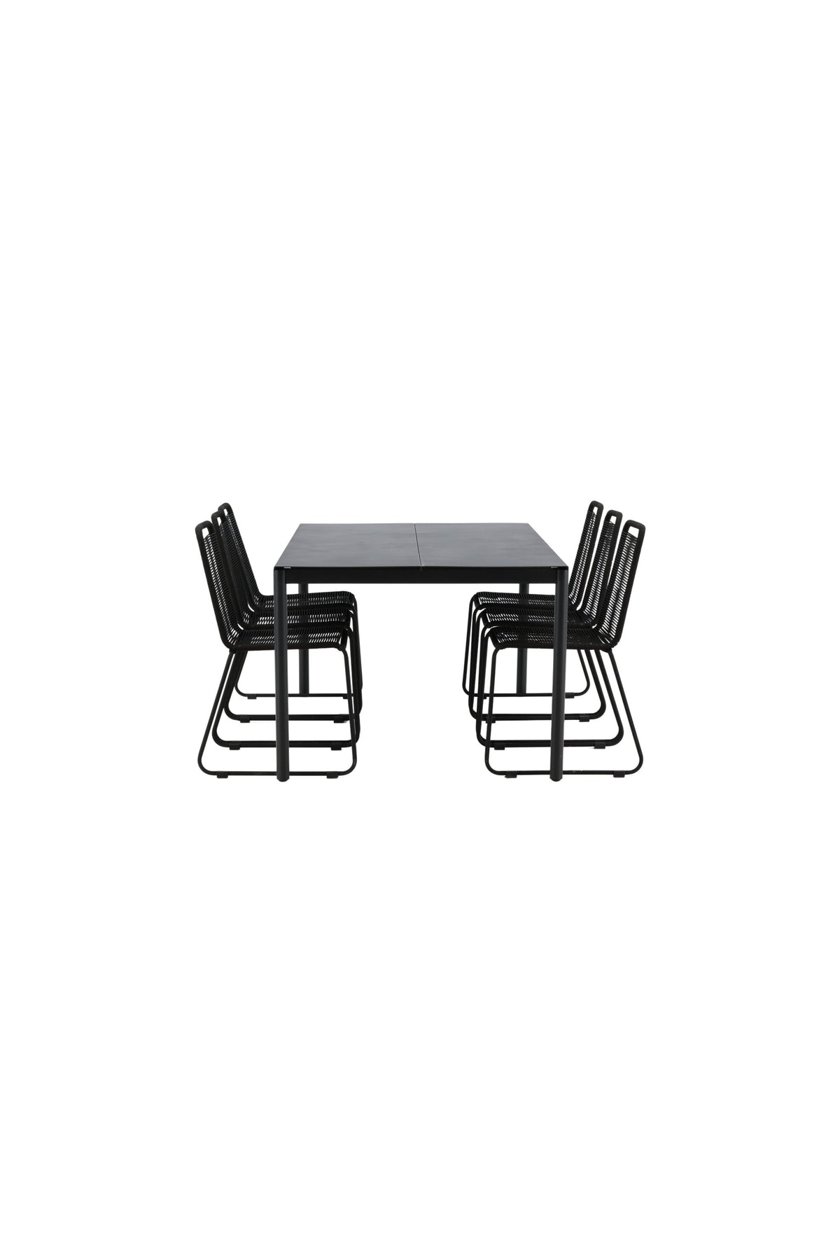 Modena Matbord med Lindos Stolarna – Aluminium