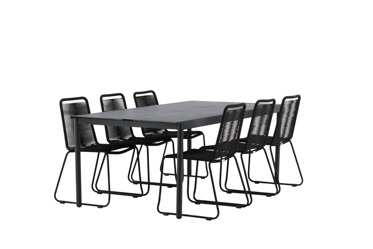 Modena Matbord med Lindos Stolarna – Aluminium