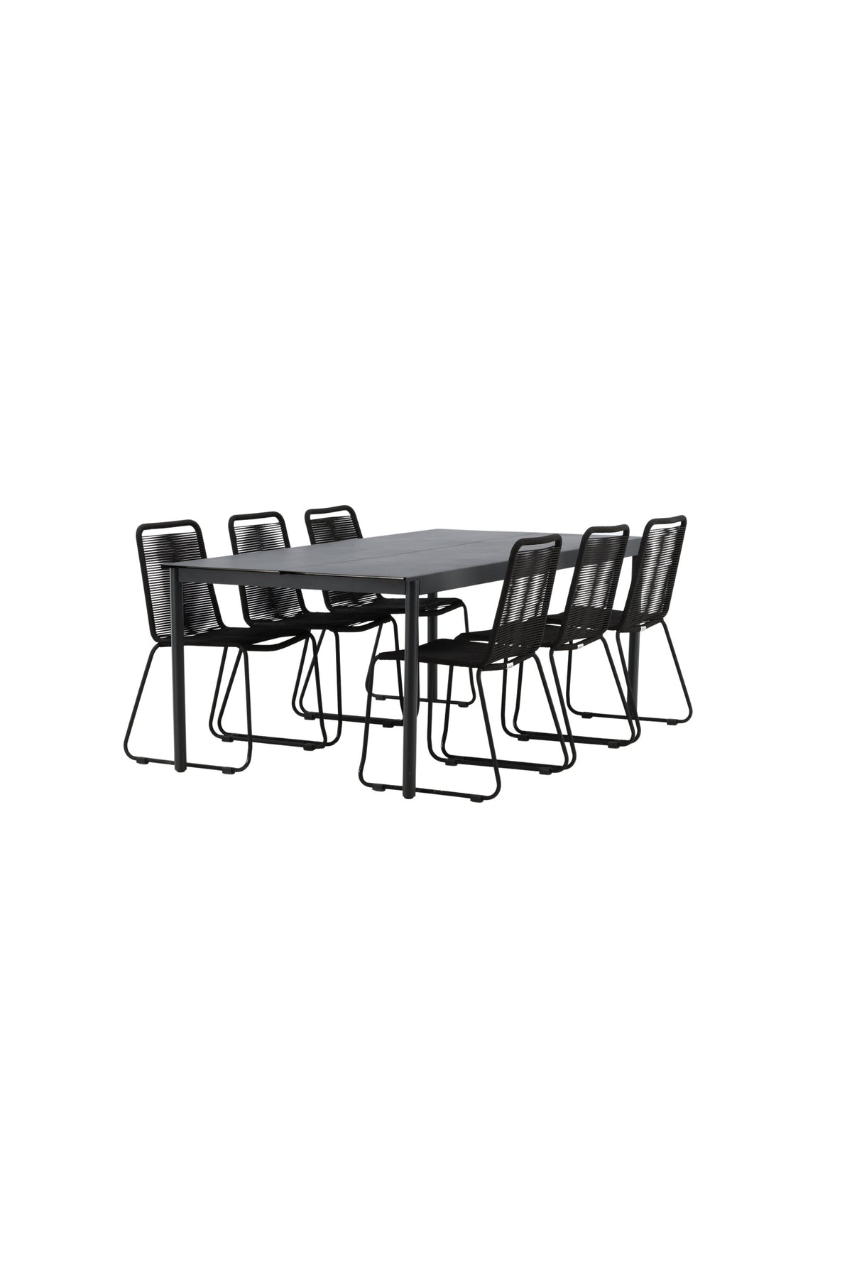 Modena Matbord med Lindos Stolarna – Aluminium