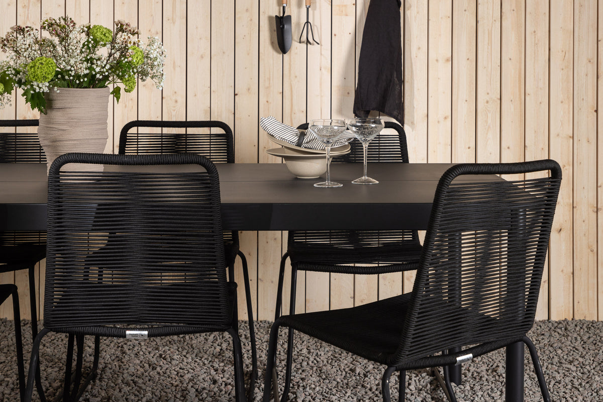 Modena Matbord med Lindos Stolarna – Aluminium