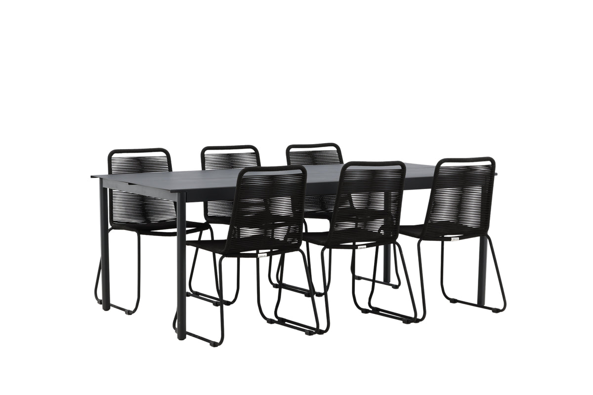 Modena Matbord med Lindos Stolarna – Aluminium