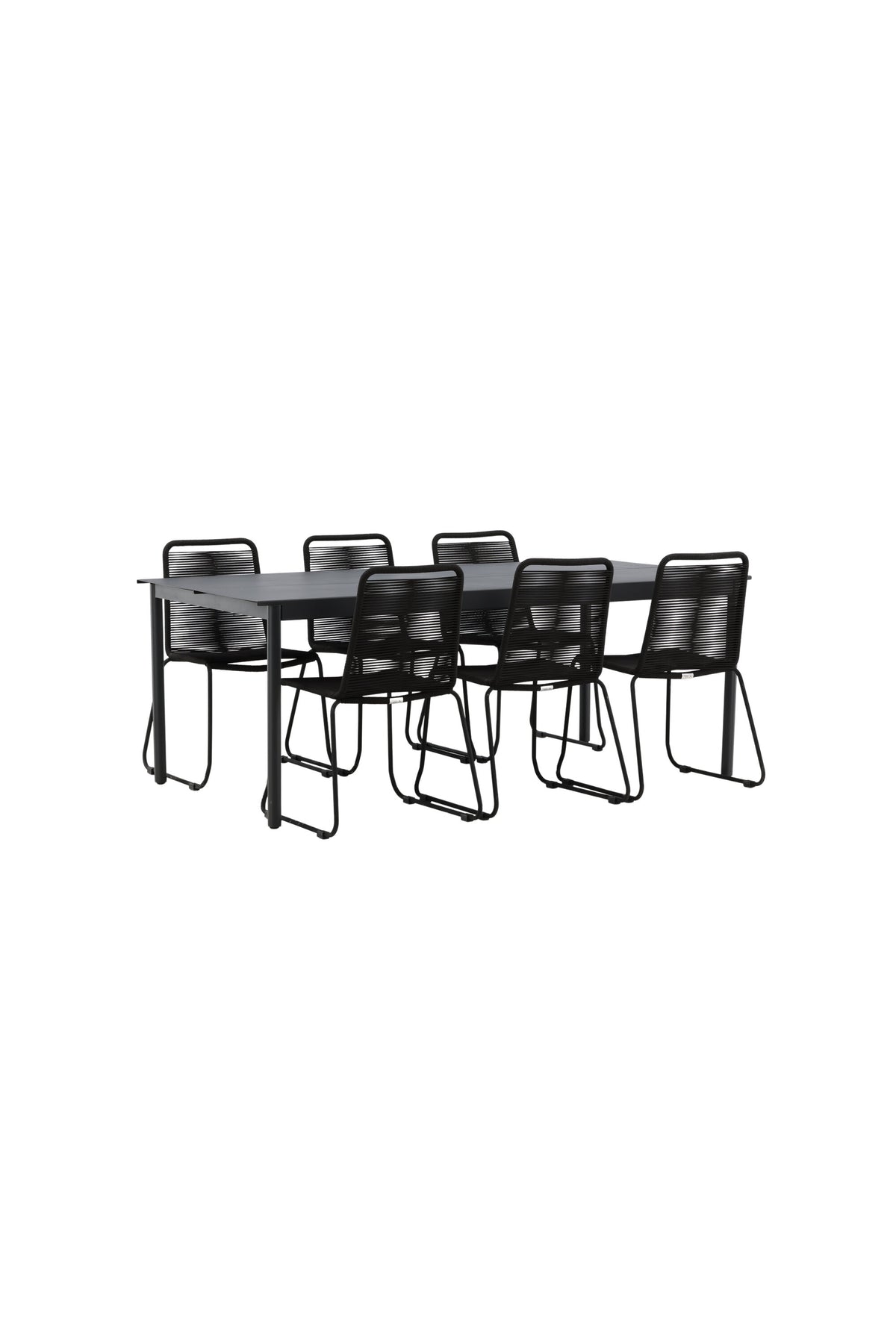 Modena Matbord med Lindos Stolarna – Aluminium