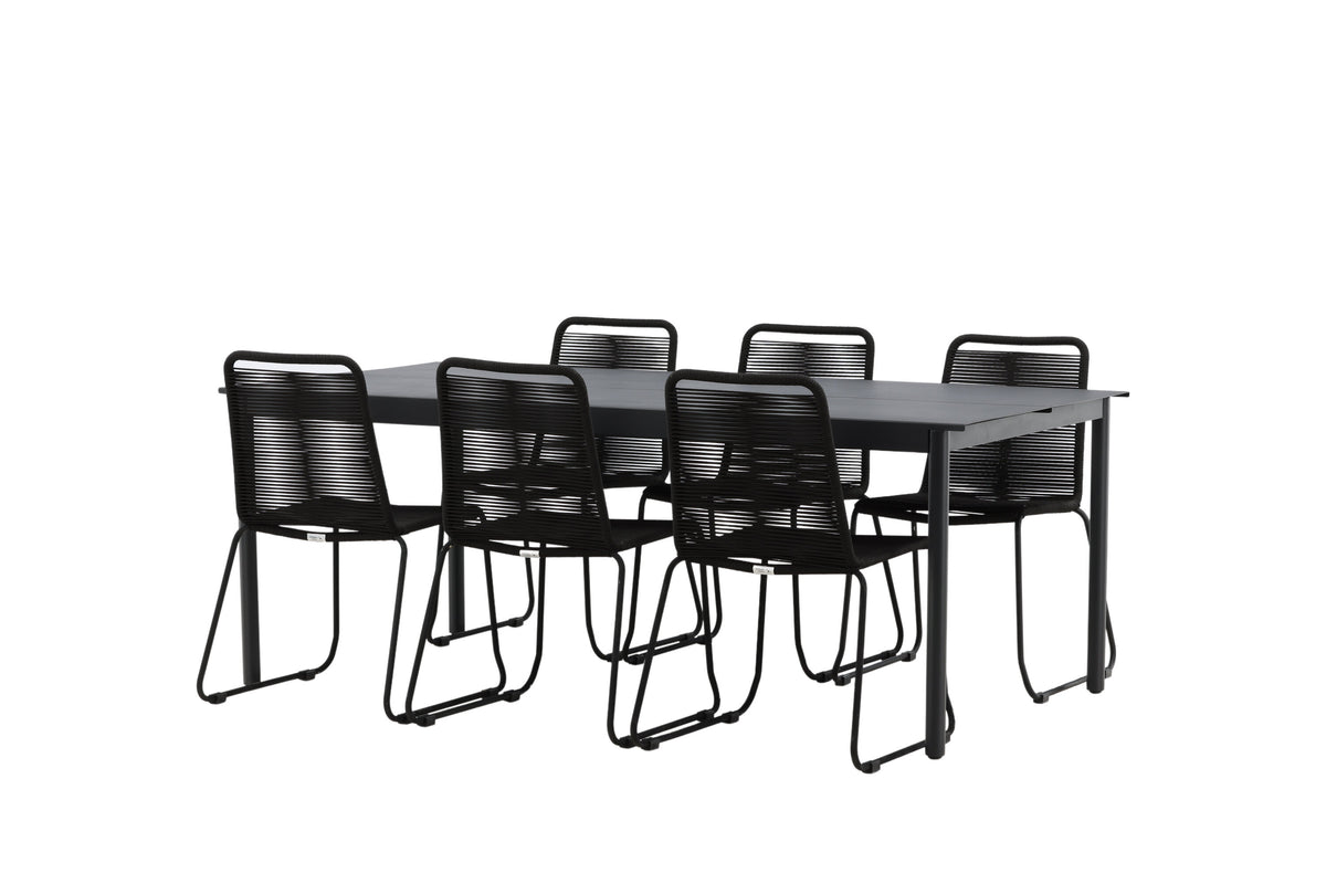 Modena Matbord med Lindos Stolarna – Aluminium