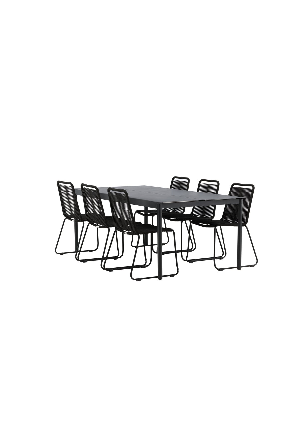 Modena Matbord med Lindos Stolarna – Aluminium