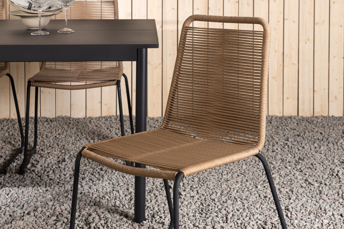 Modena Matbord med Lindos Stolarna – Bord: 75x200x100 Stol: 59x86x57