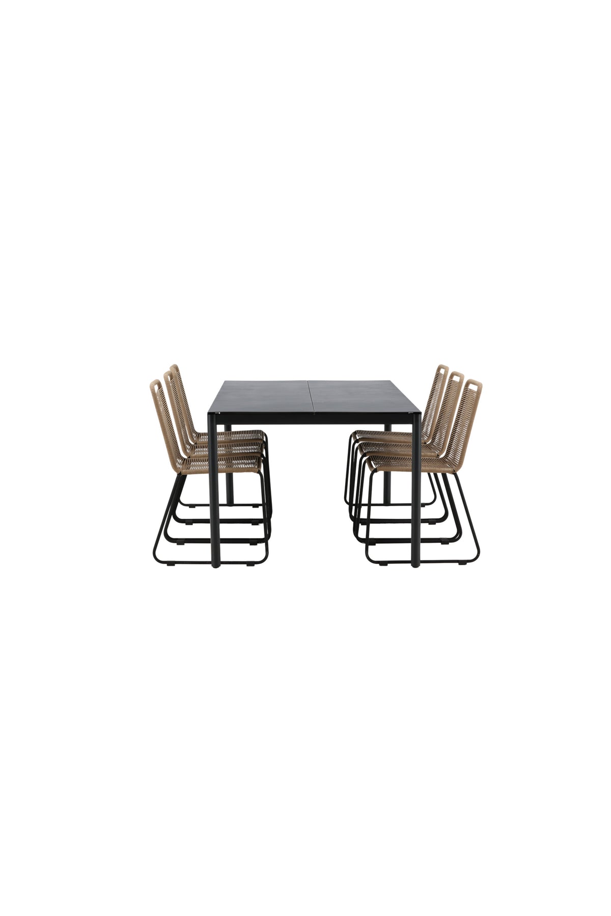 Modena Matbord med Lindos Stolarna – Bord: 75x200x100 Stol: 59x86x57