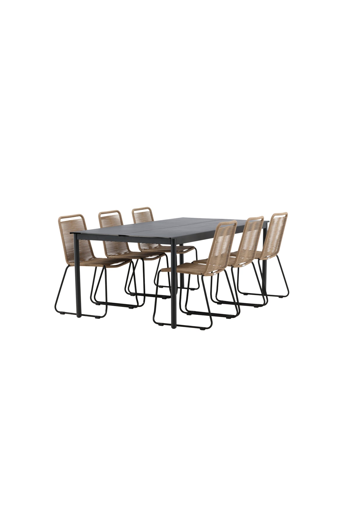 Modena Matbord med Lindos Stolarna – Bord: 75x200x100 Stol: 59x86x57