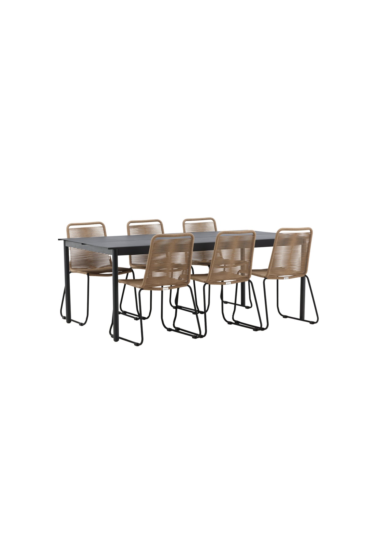 Modena Matbord med Lindos Stolarna – Bord: 75x200x100 Stol: 59x86x57