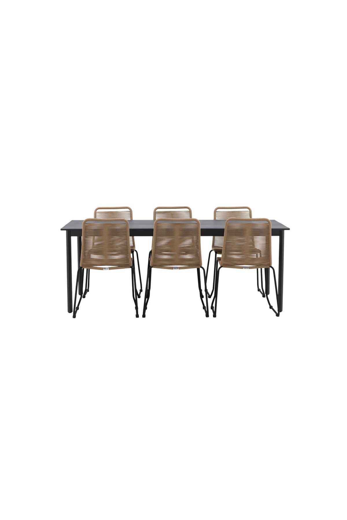 Modena Matbord med Lindos Stolarna – Bord: 75x200x100 Stol: 59x86x57