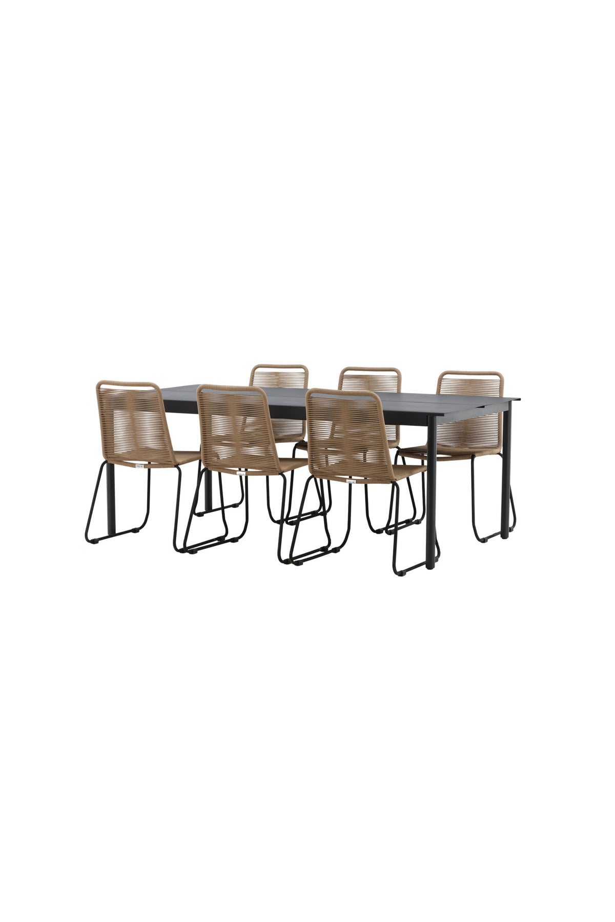 Modena Matbord med Lindos Stolarna – Bord: 75x200x100 Stol: 59x86x57
