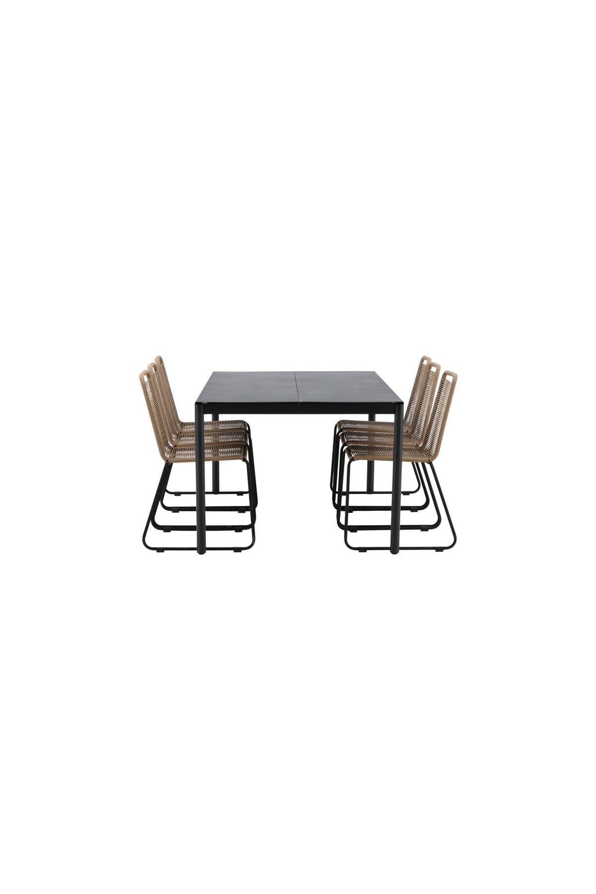 Modena Matbord med Lindos Stolarna – Bord: 75x200x100 Stol: 59x86x57
