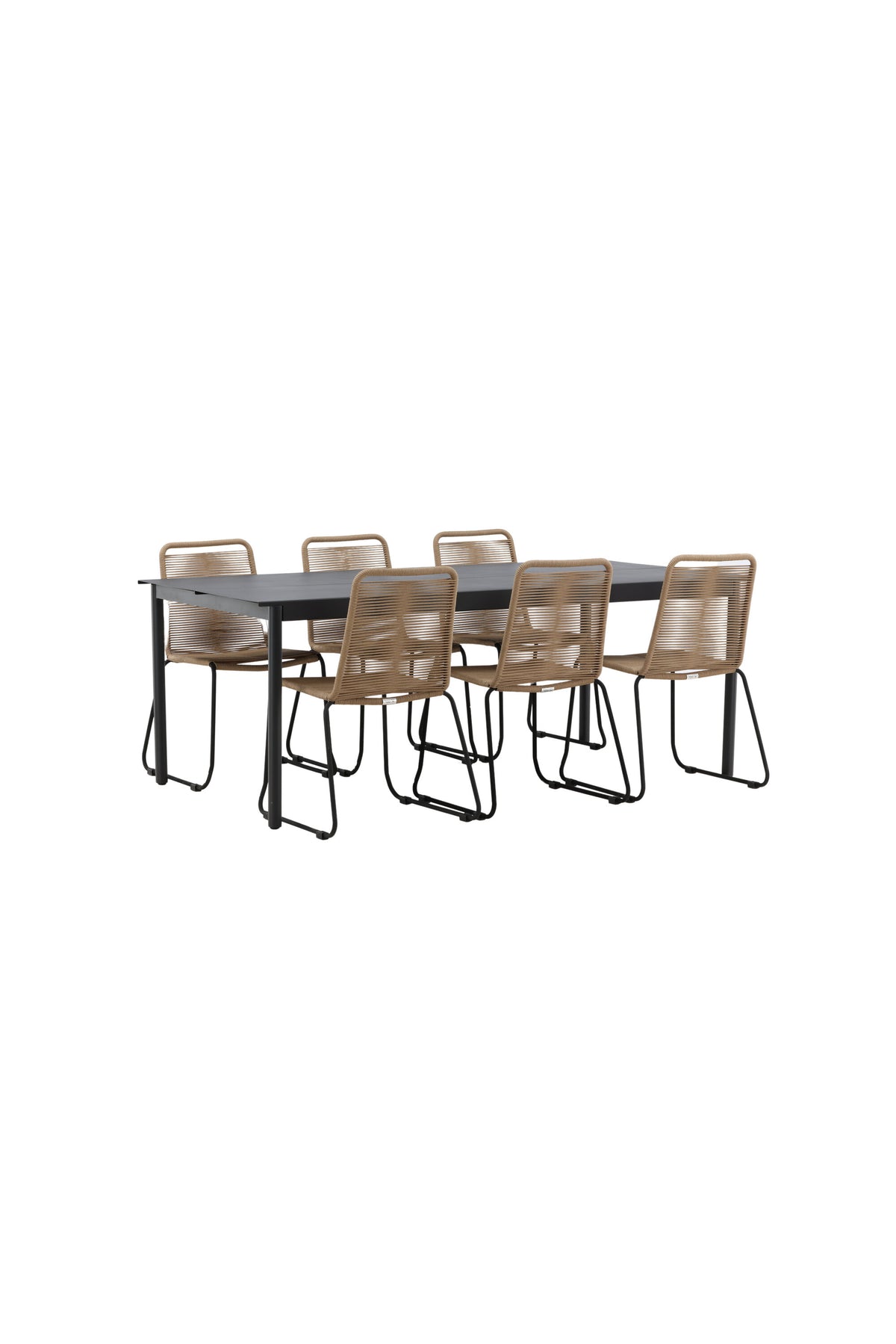 Modena Matbord med Lindos Stolarna – Bord: 75x200x100 Stol: 59x86x57