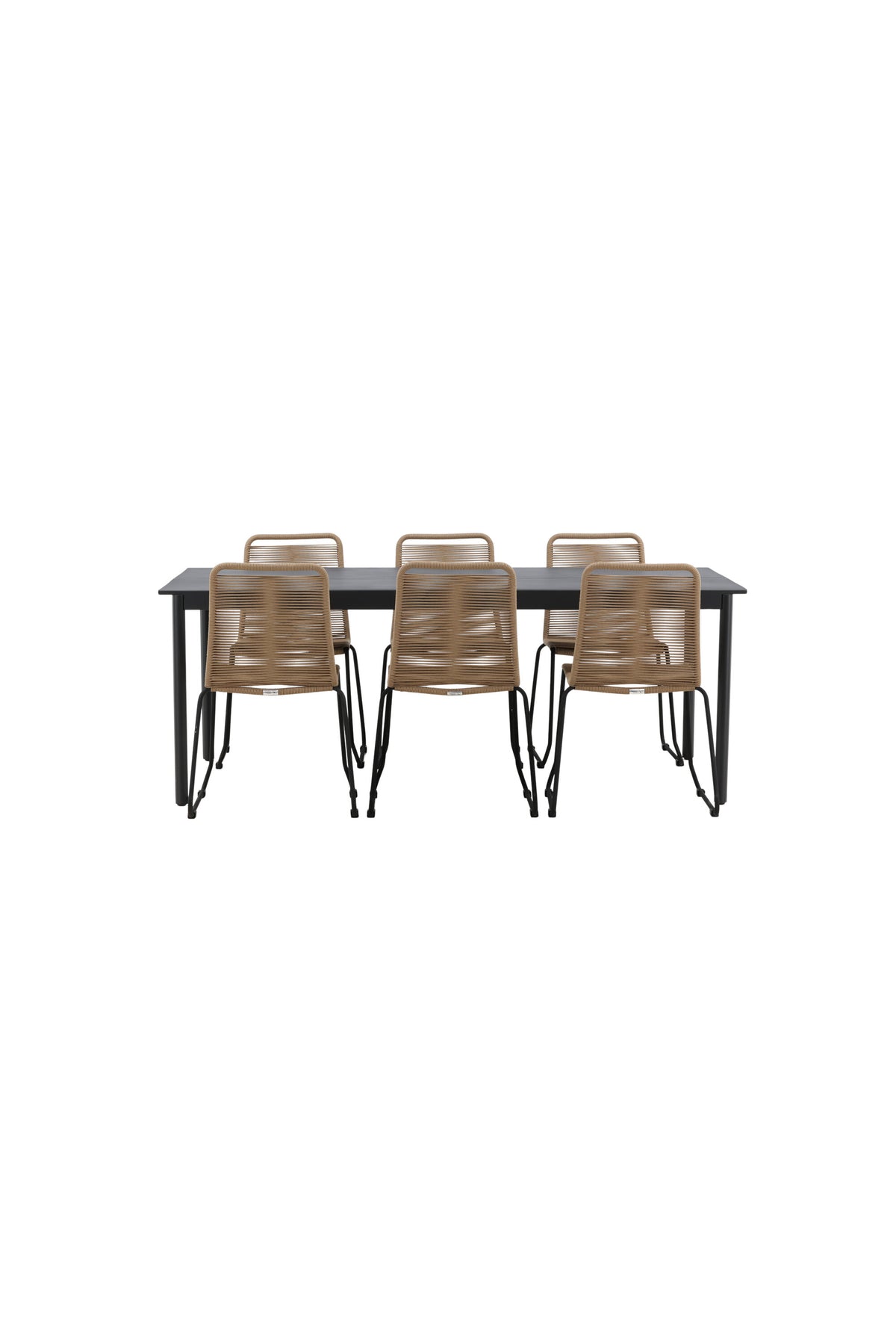 Modena Matbord med Lindos Stolarna – Bord: 75x200x100 Stol: 59x86x57