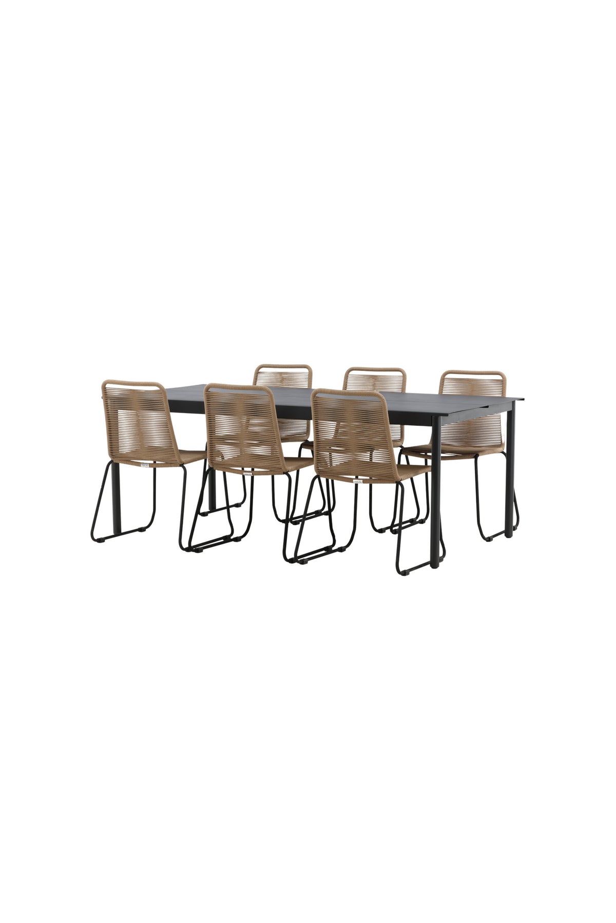 Modena Matbord med Lindos Stolarna – Bord: 75x200x100 Stol: 59x86x57