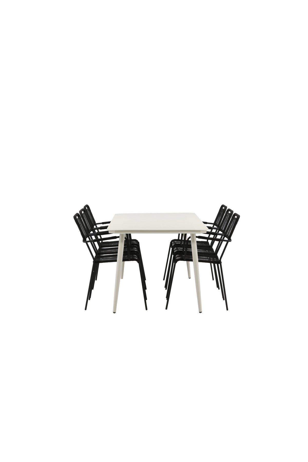 Lina Matbord med Lindos Stolarna – Bord: 75x200x90 Stol: 66x85x55